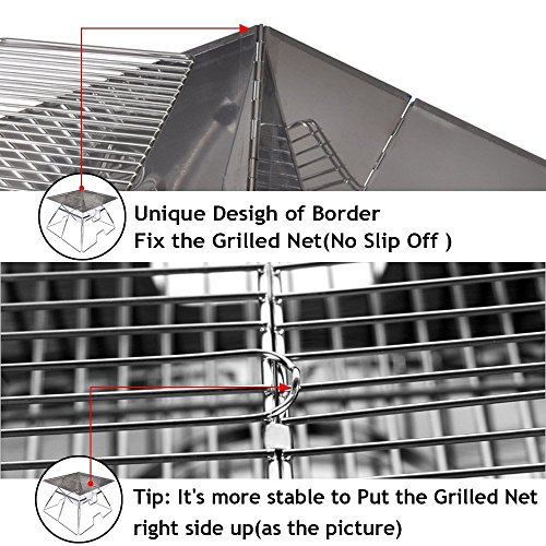 BBQ Portable Holzkohle Grill, Cookey Compact Folding Camping Herd Aus Edelstahl, Ideal für Camping, Picknicks, Hinterhöfe - 8