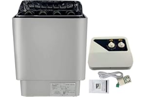 Lfhelper Elektrischer Saunaofen,6 KW Edelstahl Saunaofen,220V Trockendampfbad Saunaofen mit Externer Saunasteuerung, Temperatur 32-210 ° F,Saunarohrofen für zu Hause Hotel Spa Saunaraum