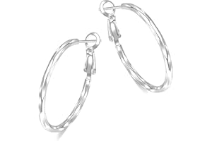 XOEMEL Sterling Silber Creolen für Damen Creolen Silber 925 Leicht Große Creolen Ohrringe Silber 925 Hypoallergen Kreis Creolen Leichte Creolen für Damen und Mädchen 30/40/50/60/70MM