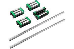 CNCMANS Linear Guide HGR15-1000mm Linear Rail Guide set, includes 2Pcs HGR15-1000mm Linear Rails and 4Pcs HGH15CA Bearing Block Sliding Block for Automated Machines (39.37inch)
