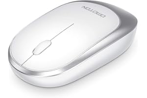 OMOTON Bezprzewodowa mysz Bluetooth, ultracienka przenośna mysz Bluetooth (BT5.0) do komputera, laptopa, tabletu i innych, obsługuje iPadOS, Mac OS, iOS, Windows, Linux, system Android, nie ładowalna, biała