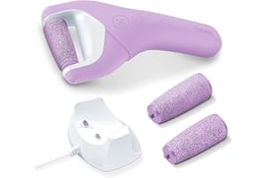 Beurer MP 59 Eliminador de durezas resistente al agua, lima eléctrica para callos con 2 velocidades, también adecuada para durezas fuertes, funcionamiento con pilas, para pies húmedos y secos