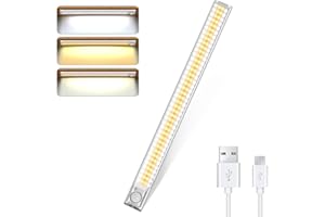 DFGOTOP 160LED Lampe Led Détecteur de Mouvement Interieur Sans Fil, Lampe Placard Nuit Rechargeable USB, Veilleuse Enfant Baladeuse de Secours pour Armoire Escalier Garage Cuisine (40CM-160LED-1PCS)