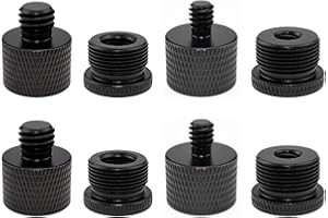 LUNAANDA 8 Stück Mikrofongewindeadapter (3/8 Buchse auf 5/8 Stecker,1/4 Buchse auf 5/8 Stecker,5/8 Buchse auf 1/4 Stecker und 5/8 Buchse auf 3/8 Stecker),Mikrofonständer Adapter,für Mikrofon Ständer