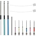 12pcs Punch Needle Kits, Embroidery Needles Set Punch Needle Tool Yarns Sewing Needles with 6 Size Punch Needle Heads for Adults Beginner Floss Cross Stitch Needlework DIY Craft Supplies