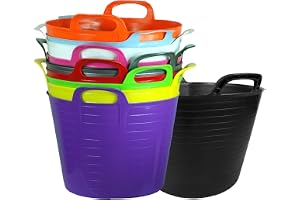 40L 40 Litre Large Robust Flexi Tubs - Set of 3 - Mixed Assorted Colours Randomly Picked - Multi Purpose Flexible Rubber Stor