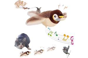 LYOVEU flappychase,Flappychase Gato,Juguete Interactivo Para Gatos Flappychase,Flappychase Interactive Cat Toy,Juguete for Gatos Bird Chase,Juguete for Gatos De Interior Aburridos Con Chirrido Simulado Reali