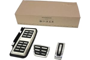 VOLKSWAGEN Original VW Audi Seat Skoda Pedalkappen DSG Golf 7 5G GTI Pedale VW Sportsvan Audi A3 8V Fußstütze Octavia 5E Leon 5F Ateca Sportpedale Edelstahl Kappen S-Tronic
