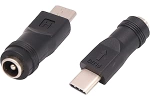 AAOTOKK Type C USB Mâle vers DC 5.5x2.1mm Femelle Connecteur Charge Barrel Jack Adaptateur Secteur Type C Connecteur USB 5V pour Dispositif de Chargement USB de Type C (2-Pièce-Type c)