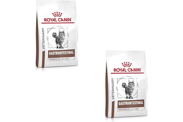 Royal Canin Veterinary Gastrointestinal Moderate Calorie | Pack Double | 2 x 400 g | Aliment diététique Complet pour Chats | en Cas de Troubles d'absorption intestinale aigus