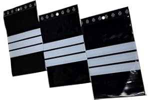 UNIVERS GRAPHIQUE 100 Zip-Beutel, schwarz, 240 x 320 mm, 24 x 32 cm, blickdicht, UV-beständig, 60 μ, 3 Markierungsstreifen, weiß, Reißverschluss, Schreiben, Plastikbeutel, UV-Schutz, Licht, lebensmittelecht zum