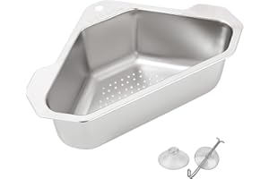 SEABABOO Portaoggetti per Lavandino Cestello Scarico Lavello Scaffale Portaoggetti Scolapiatti Scaffale di Scarico Lavello Cestino Filtro del lavandino della cucina con ventosa per drenaggio della cucina