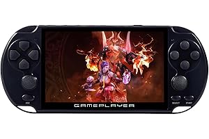 CZT Rétro Jeux Vidéo Console 5.1 Po écran 32GB 128Bit Intégré 7000 Jeux pour Arcade et Autres 10 Simulateurs Console de Jeu Portable MP3/4 Machines de Jeux pour Enfants Cadeaux de Noël(Noir)