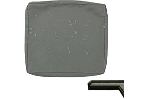 VEAI Waterproof cushion cover with zipper for outdoor and indoor, Sofa Seat Cushion Cover for chairs, sofas, and rattan furniture in patios and gardens(Grey,65x65x10cm(1pc))