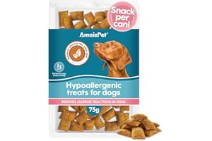 AmeizPet Cibo Secco per Cani, Deliziosi Biscotti Ipoallergenici per Cani, Trattini Masticabili Ipoallergenici per Cuccioli e Cani Anziani con Stomaco Sensibile 75g (2.6 oz)
