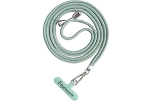Bigcousin Universale Handykette,Handyband passend für Standard Handyhülle,Kette zum Umhängen mit Pad Handy Lanyard,verstellbar und abnehmbar,Matcha Grün