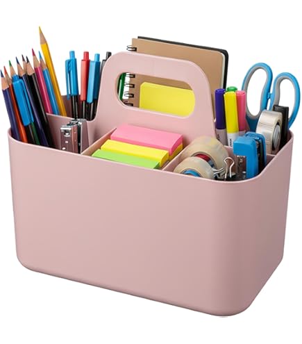 HQahnekme Bureau-organizer, opbergdoos, badkamerorganizer, opbergdoos, pennen, organizer, keukenorganizer, make-up, kantoor, commode, organizer, opbergdoos, wit (Beige