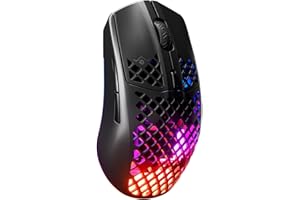 SteelSeries Aerox 3 Wireless Onyx - Raton Inalambrico Gaming - Diseño ultraligero resistente al agua - RGB - Sensor óptico TrueMove Air 18K DPI