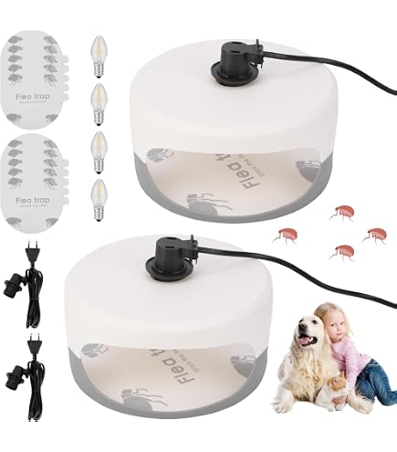 Piège à Puces Et Punaises De Lit Lumineux - 4 Modes De Lumière + Chaleur - Avec 14 Disques Adhésifs - USB/piles