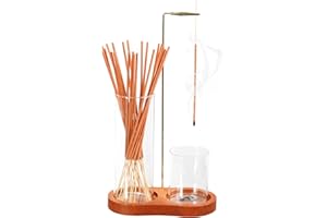 MENGEEE MengE Incense Holder For Sticks With Removable Glass Ash Catcher, Suitable For Meditation, Yoga, Spa And Zen Room Decoration And Gift-Giving (Dark Colour)