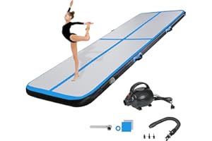 KIKILIVE 10/20CM Hoch Gymnastikmatte Tumbling Matte, 2/3/4/5/6M Aufblasbar Gymnastik Track Matte Air Turnmatte mit Luftpumpe Aufblasbare Sportmatte für Fitness/Outdoor/Yoga/Training usw