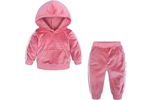 Oyolan Baby Jogginganzug Sportanzug Kapuzenpullover mit Jogginghose Unisex Mädchen Jungen Hoodie Bekleidung Outfit Set für Kleinkinder Herbst Winter