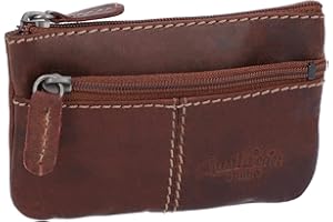 Gusti Rook etui na klucze ze skóry – dla kobiet i mężczyzn - piórnik na klucze, breloczek do kluczy, portmonetka, małe etui, ciemnobrązowe skórzane, ciemnobrązowy