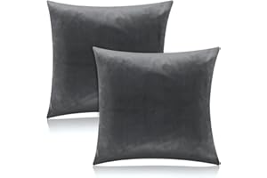 Hossom Zestaw 2 aksamitnych poszewek na poduszkę, do przytulania, dla osób śpiących na boku, bawełna, na sofę, łóżko, do ogrodu, na balkon, 40 x 40 cm
