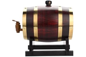 AUSLA Oak Barrel - Dispensador de vino de roble vintage para vino, cerveza, licores, almacenamiento de 1,5 l / 3 l / 5 l / 10 l, barril de vino barril de roble barril de vino de roble(1.5L)