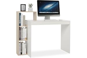Mondeer Kompaktowe biurko komputerowe z 3 półkami do przechowywania, zajmuje mało miejsca, 110 x 40 x 92 cm, do gabinetu domowego, biura, biura, biura, biura, biura, biura, biura, biura, biura, kolor