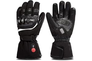 SAVIOR HEAT Guantes Calefactables Moto, Guantes Calefactables para Hombre Mujer, 7.4V Guantes con Calefacción Impermeables Batería Recargables Guantes