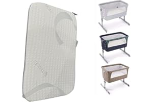 MOTHER LAND Next2Me Standard Mattress Polyurethane Foam, 83 x 50 x 4 cm Luxury Quilted Microfibre Hypoallergenic Washable MaterialTo Fit Chicco Next To Me Crib