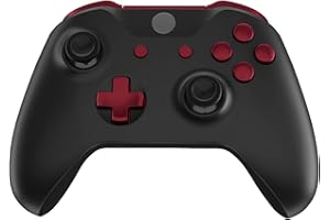 eXtremeRate LB RB LT RT Bumpers Triggers D-Pad ABXY Start Back Sync Buttons, Scarlet Red Full Set Buttons Repair Kits with Tools for Xbox One S & Xbox One X Controller (Model 1708)