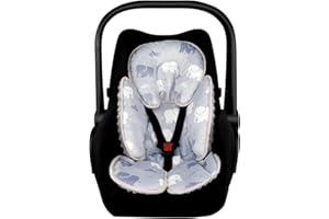 TANOFAR Infant Car Seat Head Support, Soft Baby Carseat Head & Body Support, Baby Car Seat Insert Cushion for Newborn Boys (Elephant)