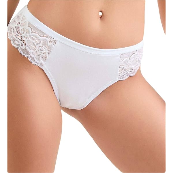 Jadea 6 Slip Donna Modello 522, Short In Cotone Elasticizzato Con Pizzo, Bianco E Nero, Made In Italy (taglia 3, Nero)