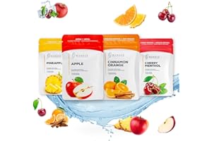 ‎WUNDER ZAHNSTOCHER Wunder Zahnstocher - Zahnstocher mit Geschmack - 4er Pack - Cool Fruit - 100 Stück pro Sorte - frischer Atem - gegen Nägelkauen & Mundgeruch - Rauchentwöhnung - zuckerfrei, vegan