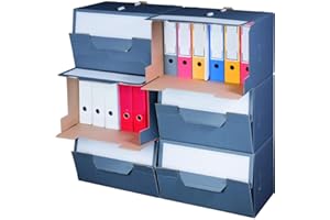 karton-billiger Lot de 10 boîtes d'archivage avec rabat avant pour classeurs jusqu'à 6 classeurs