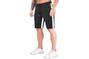 FGFD&OU Pantalón Cortos Deportivo Hombre Algodón Pantalones Corto para Correr Deporte Tiempo Libre Yoga Bermuda de Transpirable Elásticos con Bolsillos Cremallera