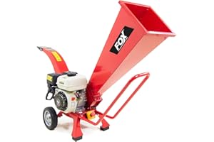 Fox Petrol Driven Wood Chipper 4-Stroke OHV 209cc Heavy Duty Garden Shredder Mulcher Wolf 6.5HP 3600rpm 50mm - Wood, Twigs, Trimmings, Branches