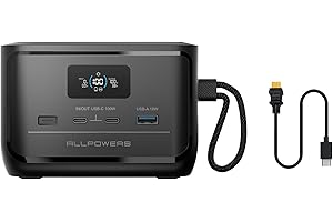 ALLPOWERS SOLAX P100 950g generador Solar portatil,99.2Wh/100W,Se Puede Llevar en el avión,LiFePO4 batería LFP 2000 Ciclos,3 Salidas,MPPT 100W MAX,Kit Solar para Camping (SOLAX P100+OT028)