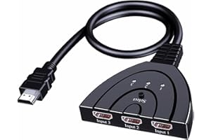 Aolirot - Conmutador HDMI (3 entradas a 1 salida, adaptador HDMI 1080P, ultra perforant, para PC, PS4, Xbox, reproductor Blu-Ray, TV, caja HDTV, DVD