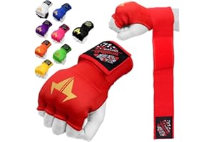 BRAMMO Boxing Hand Wraps Inner Gloves, Muay Thai MMA Martial Arts Punching Speed Bag Training Bandages, Quick Long Wrist Straps, Elasticated, Padded Fist Hand Protection, Handwraps