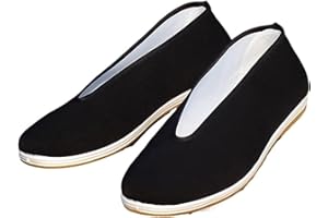 DHAEY Zapatos de Estilo Chino Tradicional for Hombres, Zapatos de Kung Fu, Antiguo Beijing, Bruce Leer, Tai Chi, Wushu, Zapatos de Artes Marciales Negros, Traje, Ropa Deportiva