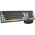 Portronics Key7 Combo Wireless Keyboard & Mouse Set with Copilot AI, 2.4 GHz USB Receiver, 10m Range, 12 Shortcut Keys, Adjustable DPI (Up to 1600), 10M Key Life for PC, Laptop, Mac(Black+Orange)