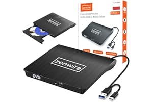 Zenwire Napęd Zewnętrzny Odtwarzacz płyt CD/DVD do Laptopa, Komputera Nagrywarka Stacja Dysków CD-ROM Napęd Przenośny USB Slim Gumowe Podkładki - Kompatybilny z Windows, Mac, Linux