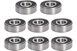 Othmro 6201-2RS łożysko kulkowe 12 mm x 32 mm x 10 mm łożysko głębokiego rowka stal węglowa Z1 (opakowanie 8 szt.)