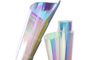 BHGT 10 Pz Foglio Olografico Regalo Carta Imballaggio Pellicola Iridescente Arcobaleno Plastificato per Confezione di Scatole Regalo Bouquet Fiori Matrimonio Compleanno Festa Scrapbooking Diario Album