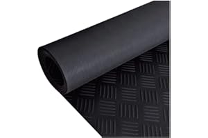 JARDIN202 - Estera Antideslizante Suelo Caucho Goma 3mm | Placa de Cuadros | Varias Medidas | 1x 1 m Placa de Cuadros -