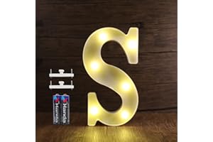 SMOTOT LED Buchstaben Lichter Alphabet Lampe Buchstabe Beleuchtung Lampe Beleuchtete Nachtlichter Dekoration für Geburtstag Weihnachten Hochzeit Party Valentinstag mit 2AA Batterie Spurlose Haken
