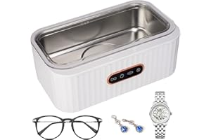 Uennm Limpiador Ultrasónico 400ML, 45KHz Profesional máquina de Limpieza ultrasónica con 4 Modos de Limpieza, función táctil, Bandeja ultrasónica de Acero Inoxidable para Joyas, Anillo, Gafas
